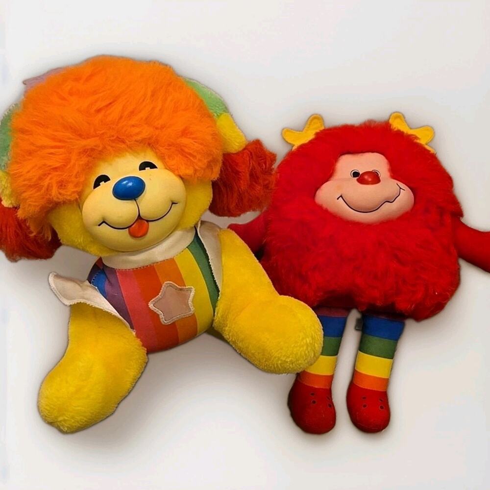Vintage Rainbow Brite Plush Bundle 1983 Puppy Brite + Romeo Red Sprite Hallmark